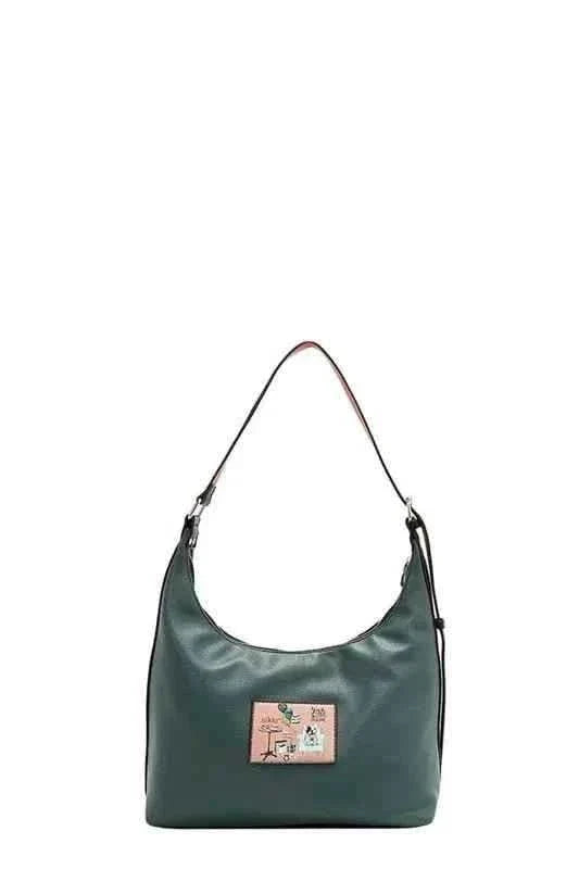 Accessory Pockets Shoulder Bag : With Two Front