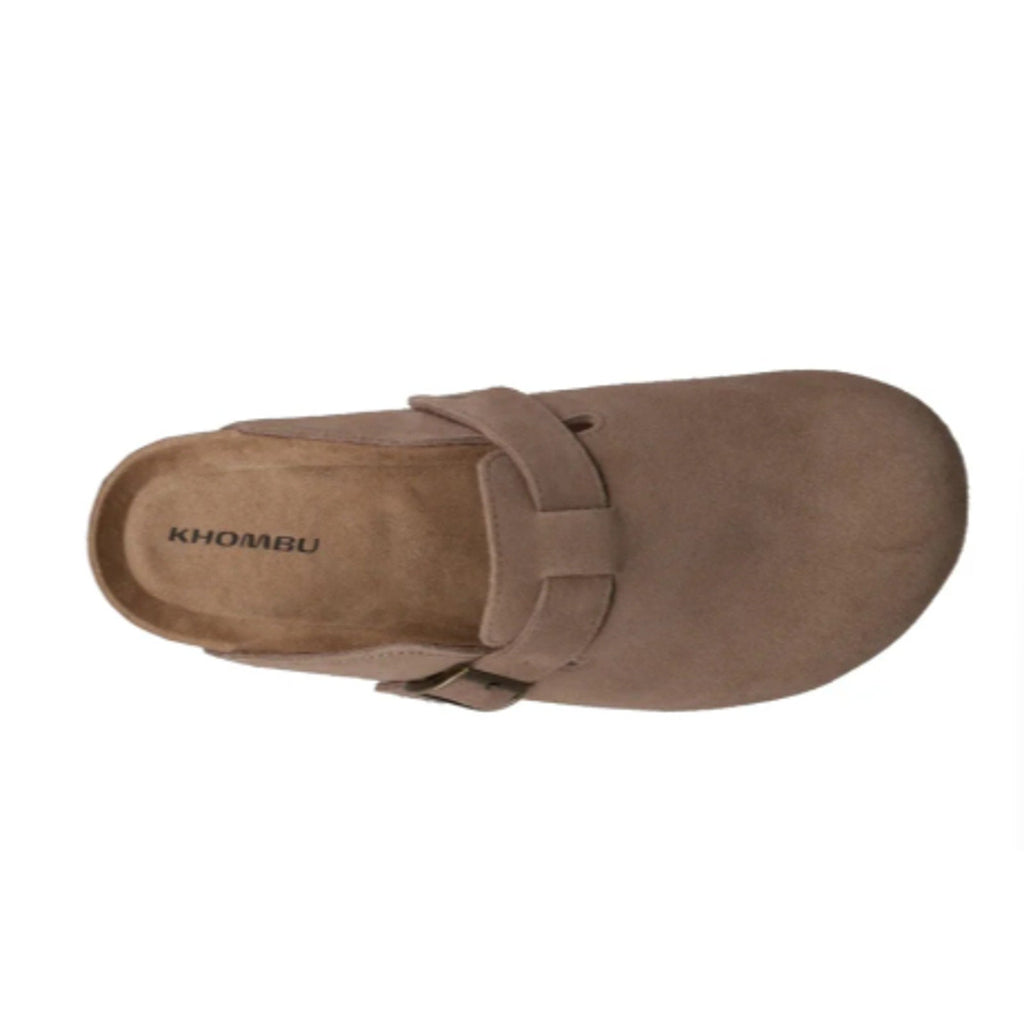 New In Box Khombu Mens Size 8 Taupe Faux Suede Damian Cork Slide On Mule Shoes