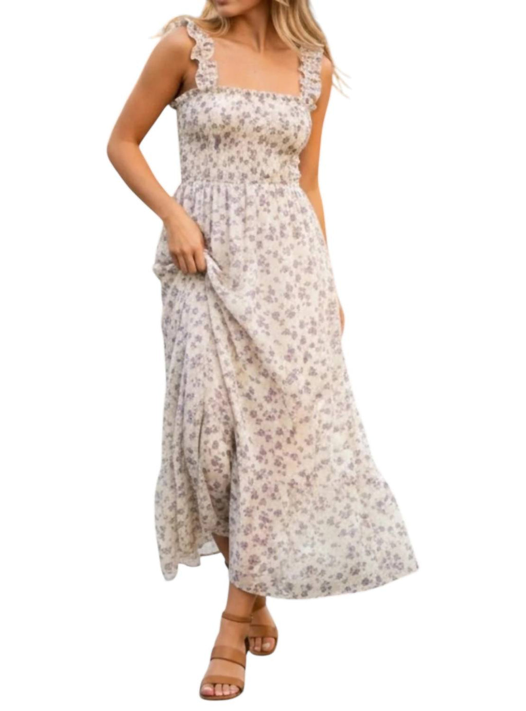 Lavender Floral Maxi Dress