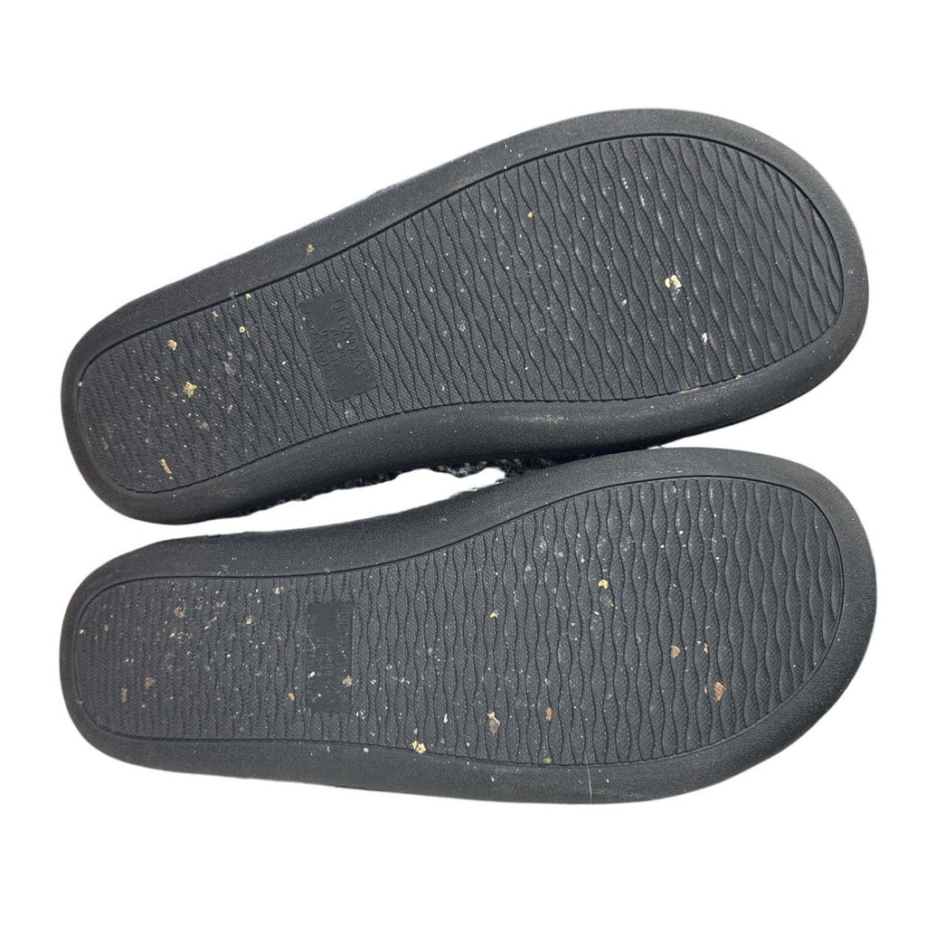 Ultra Ideas Mens Size 13/14 Gray Black Sherpa Lined Memory Foam House Slippers