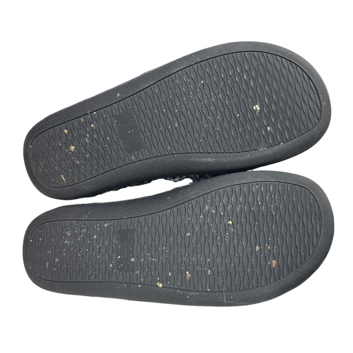 Ultra Ideas Mens Size 13/14 Gray Black Sherpa Lined Memory Foam House Slippers