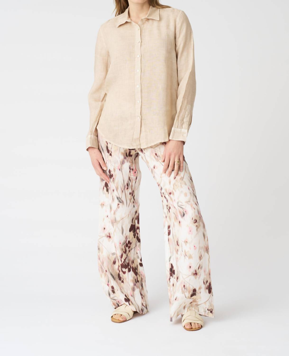 Solid Linen Long Sleeve T-shirt
