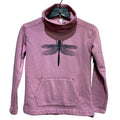 Hand Printed Upcycled Girls Large Dragonfly Long Sleeve Sweatshirt w Pockets