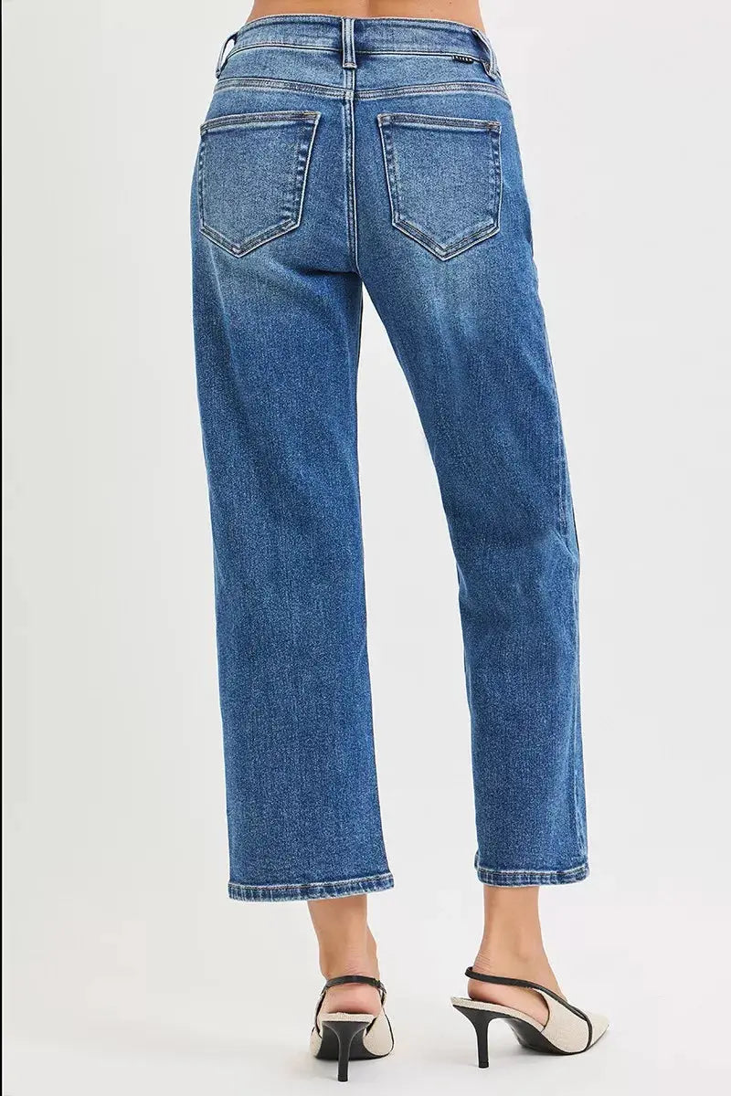 RISEN Jeans - High Rise Crop Straight Jeans