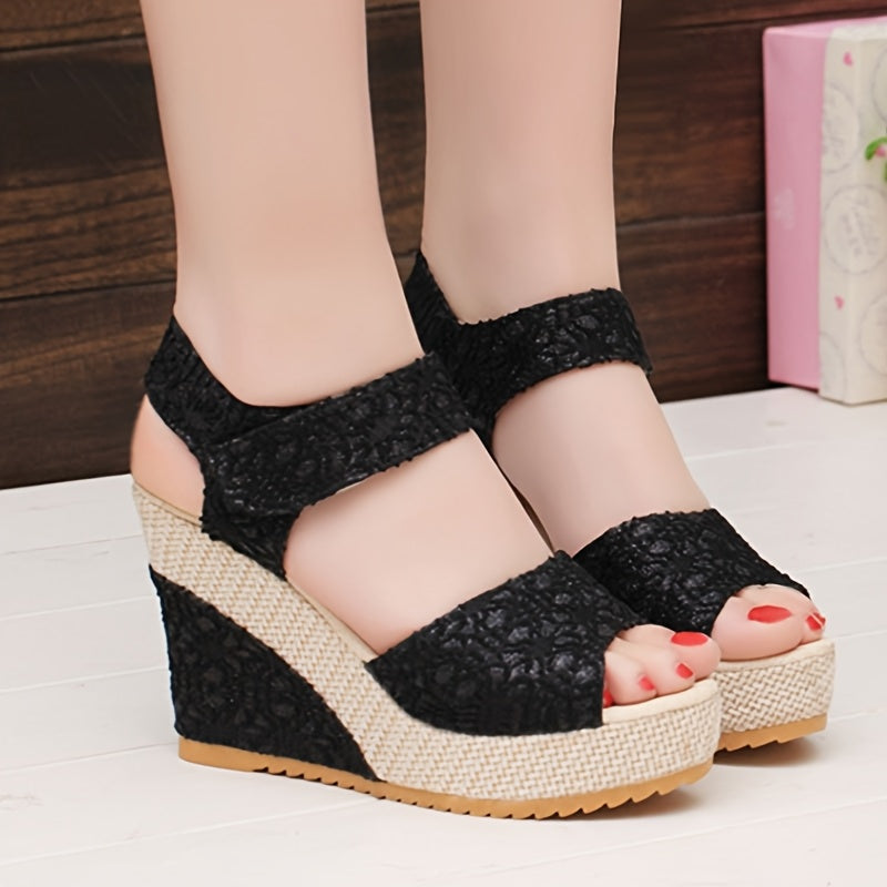 Women's Elegant Lace-Up Thick-Soled High-Heeled Sandals