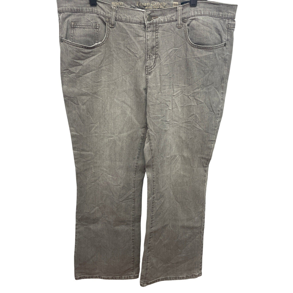 Faded Glory Size 18 Petite Boot Cut Light Gray Straight Leg Stretch Denim Jeans