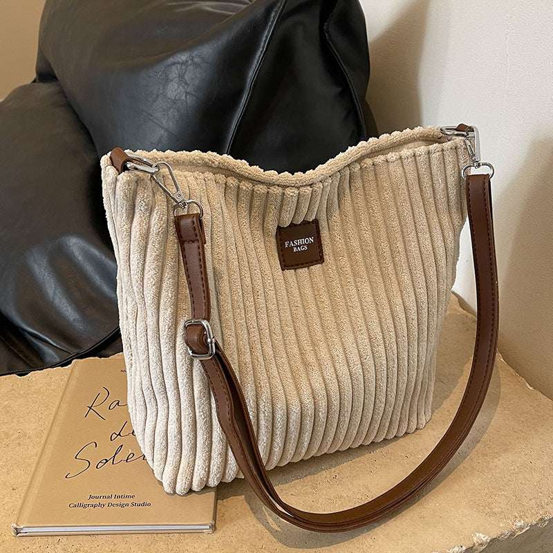 The Cozy Corduroy - Spacious Tote Bag with Shoulder Strap