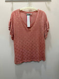 Women's Ruffle Sleeve Metallic Dot Top