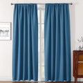 Blackout Curtains for Living Room, Thermal Insulated Rod Pocket Window Drapes for Bedroom, 2 Panels (42X84 Inch, Blue)