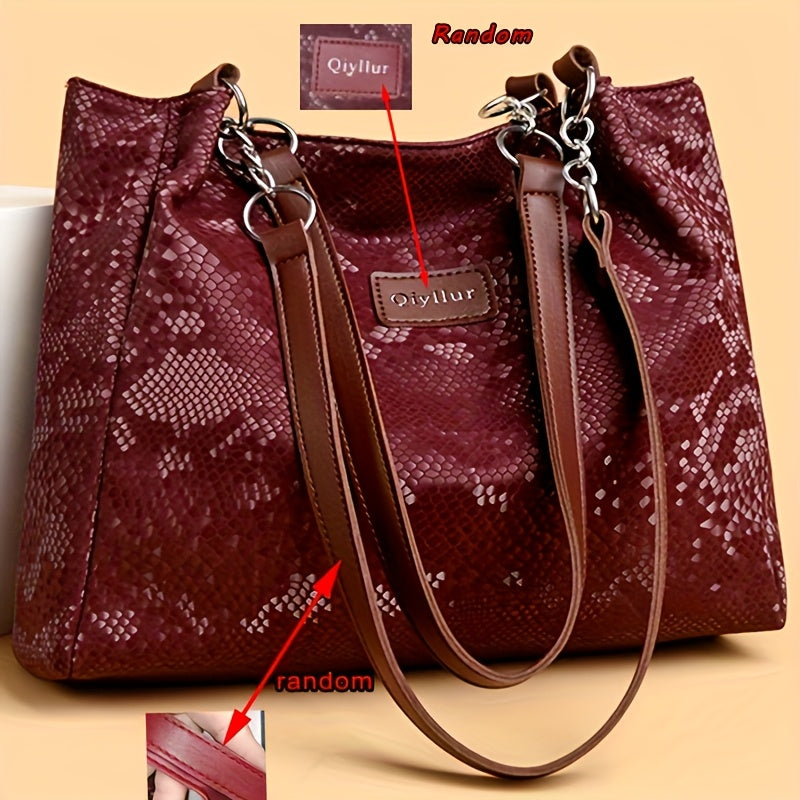 Perfect Lily Women's Snake Print Shoulder Bag