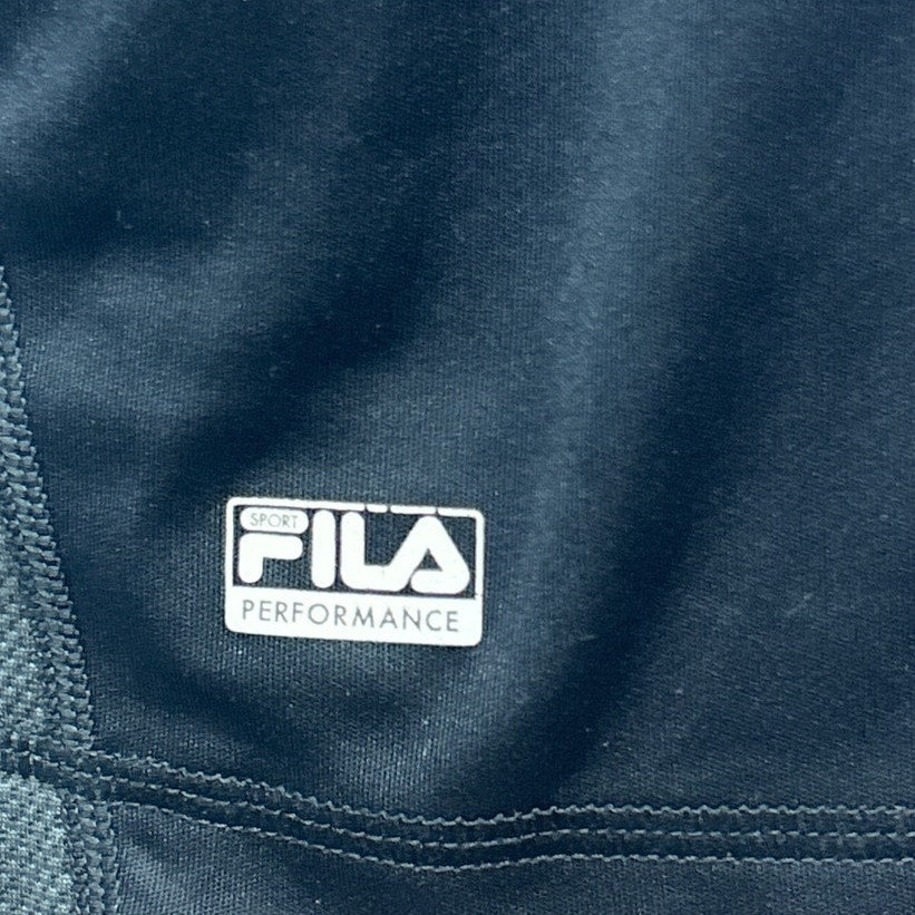 Fila Sport Mens Large Black 100% Polyester Long Sleeve Crew Neck Tee Shirt