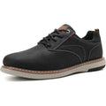 Analeaf Mens Size 10.5 Black Faux Leather Lace Up Oxford Comfort Sneakers Shoes