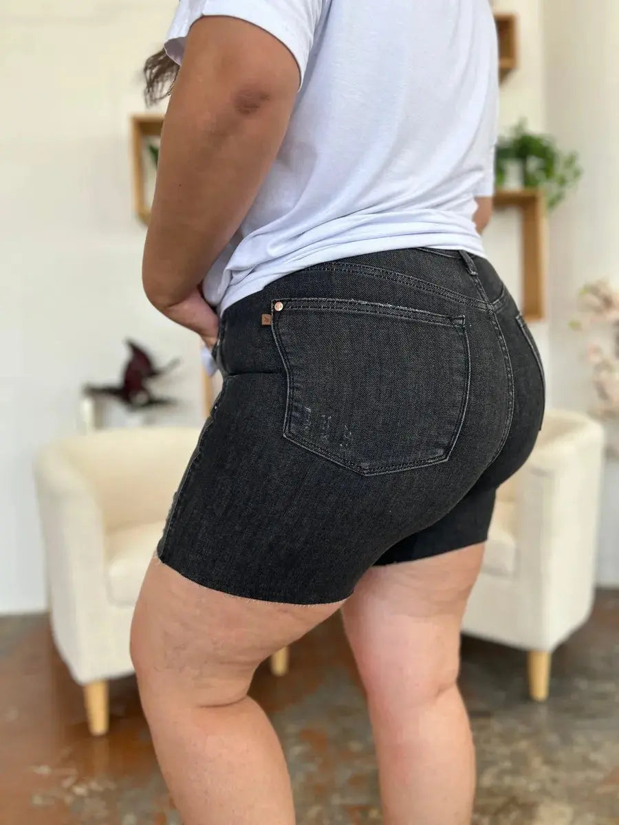 Judy Blue Jeans - Full Size High Waist Rigid Magic Denim Shorts