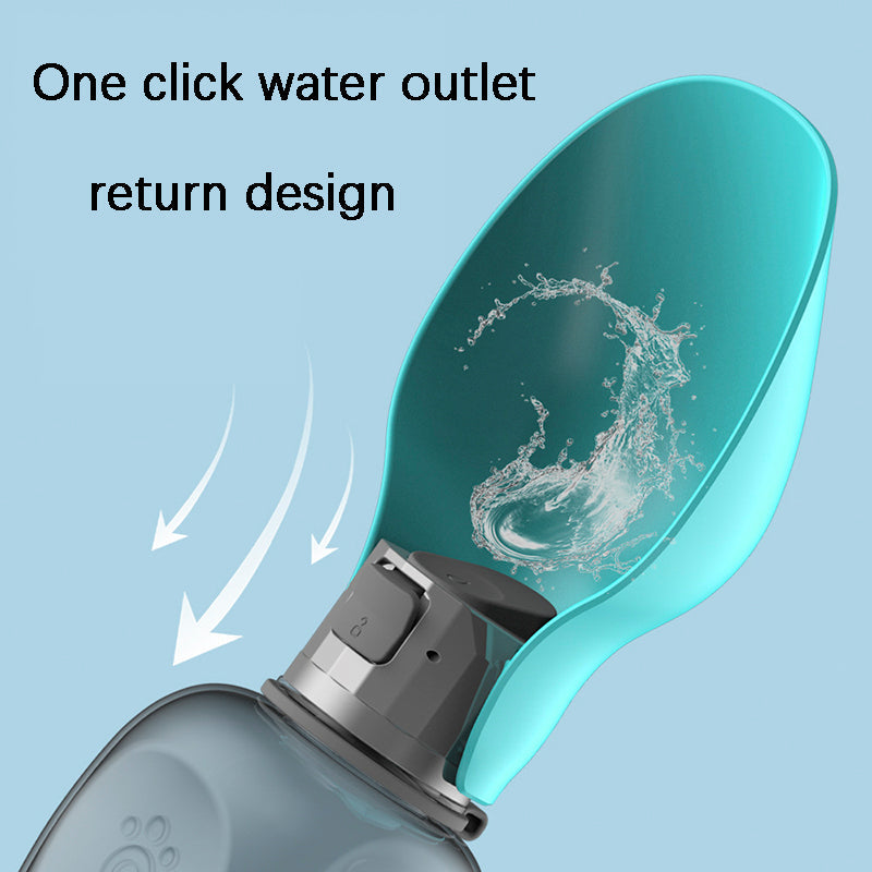 Portable Dog Water Bottle 800ml – Leakproof Foldable Pet Travel Water Dispenser with Drinking Bowl for Walking & Hiking