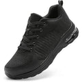 Lupwee Mens Size 14 Black Breatheable Mesh Lace Up Steel Toe Non Slip Work Shoes