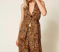 Animal Print Sleeveless Jacket