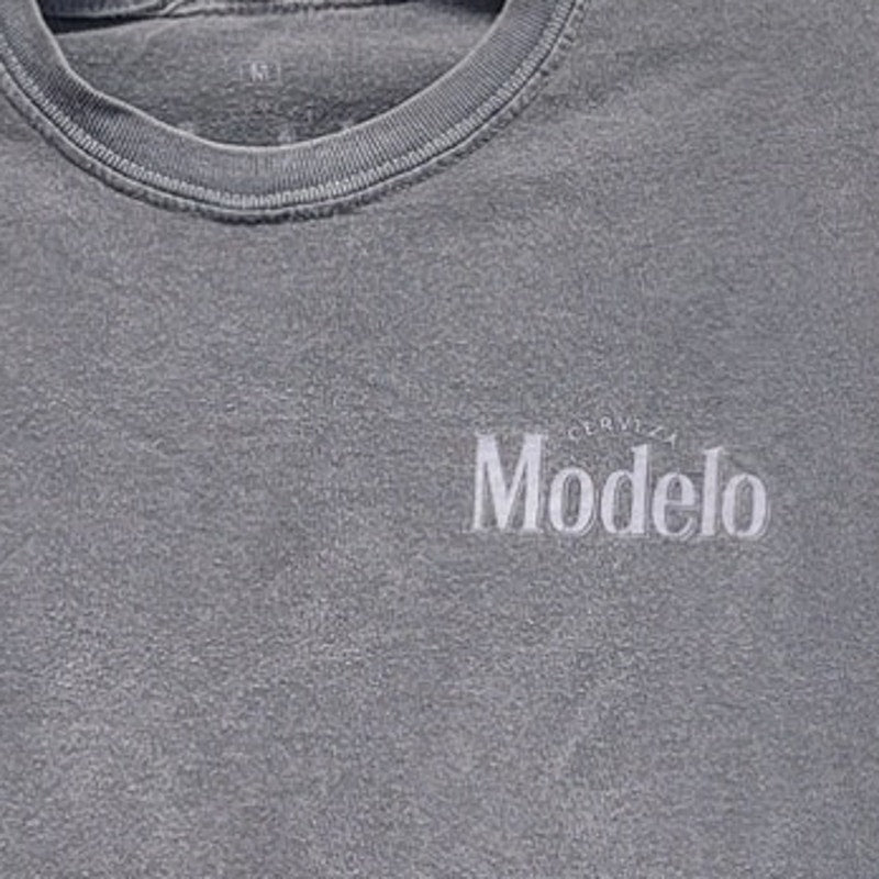 Cerveza Modelo Mens Medium Sugar Skull and Marigold Short Sleeve Tee Shirt