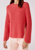 Crew Neck Open-back Ribbon Tie Knit Pullover Jumper