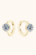 2 Carat Certified Moissanite Sterling Silver Huggie Earrings