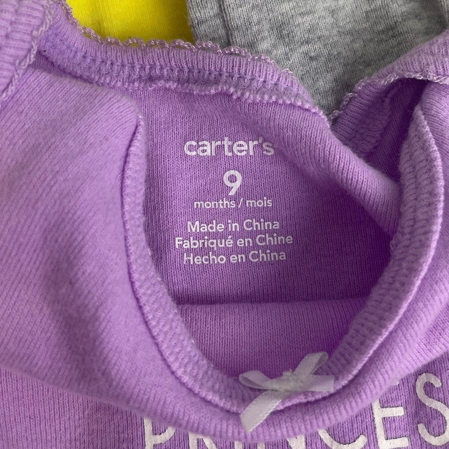 Lot of 8 Carter's Baby Girls 9 Mos Short Sleeve One Piece Outfits Tops Clothing