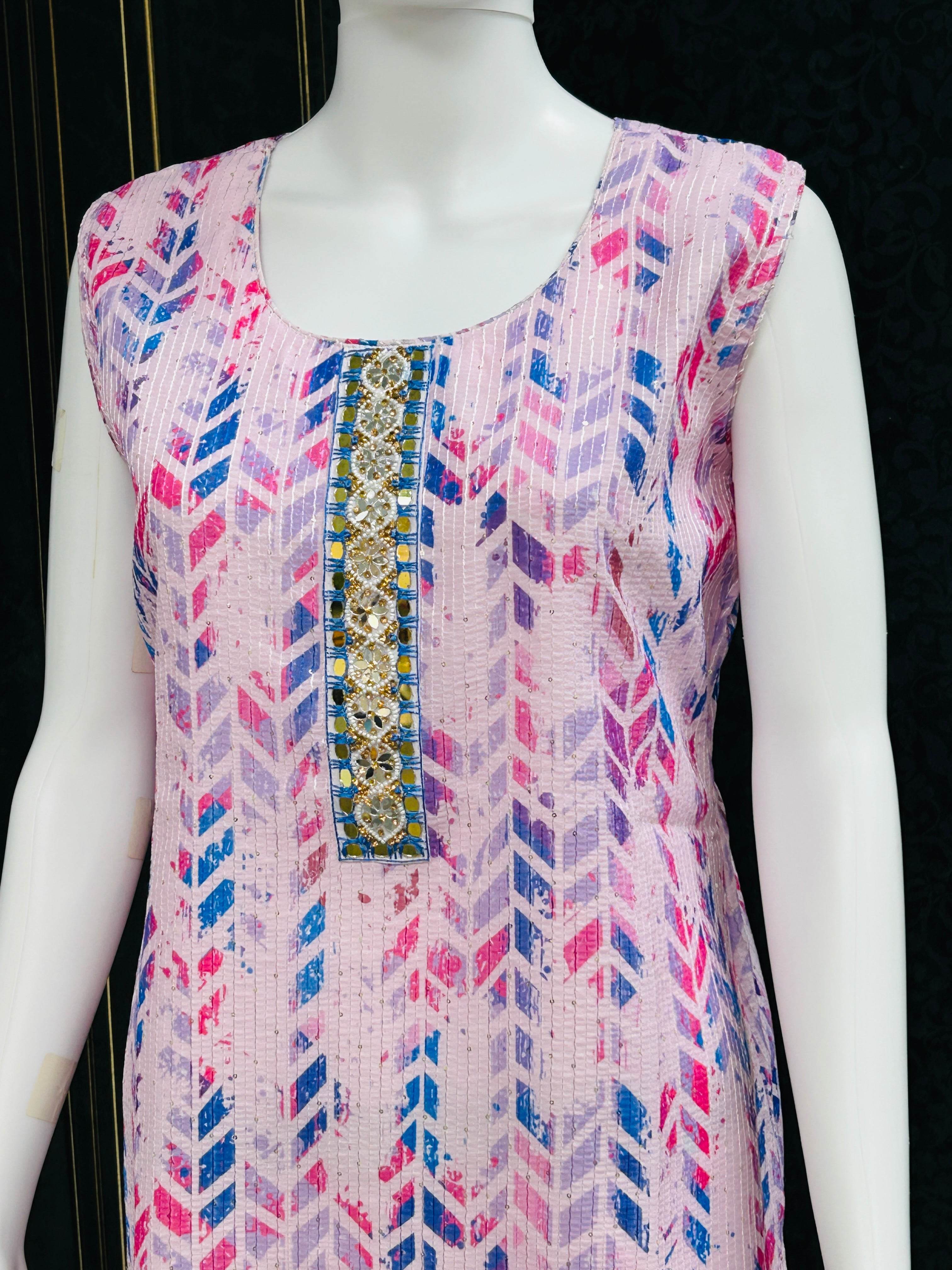 Georgette kurti | three fourth sleeves available