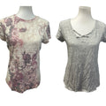 2 Proplayer Apt 9 Floral Cris Cross Front Cotton Jersey Short Sleeve Tee Shirts