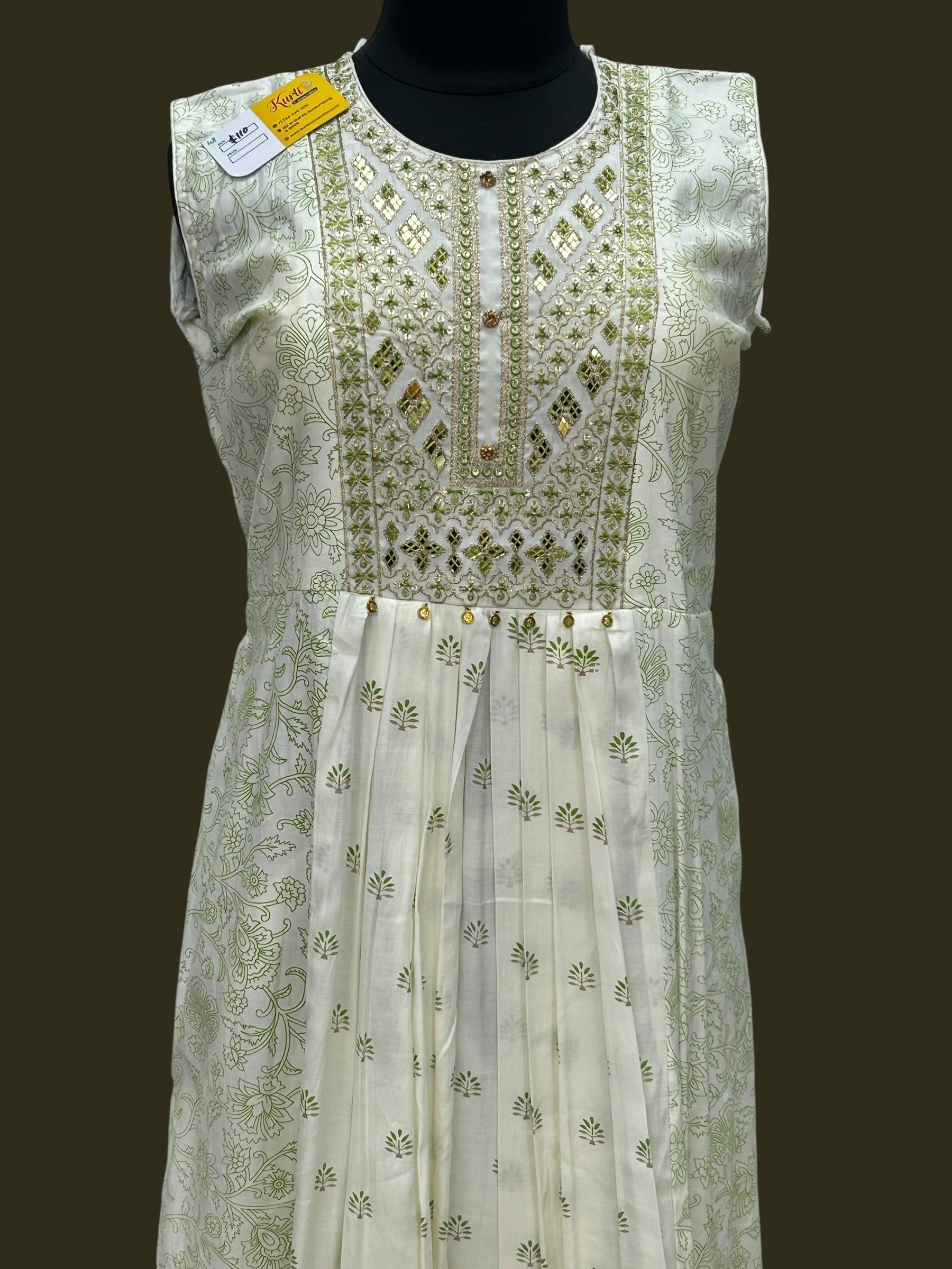 Chanderi silk long kurti set