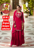 Manjari: Dark pink sharara set