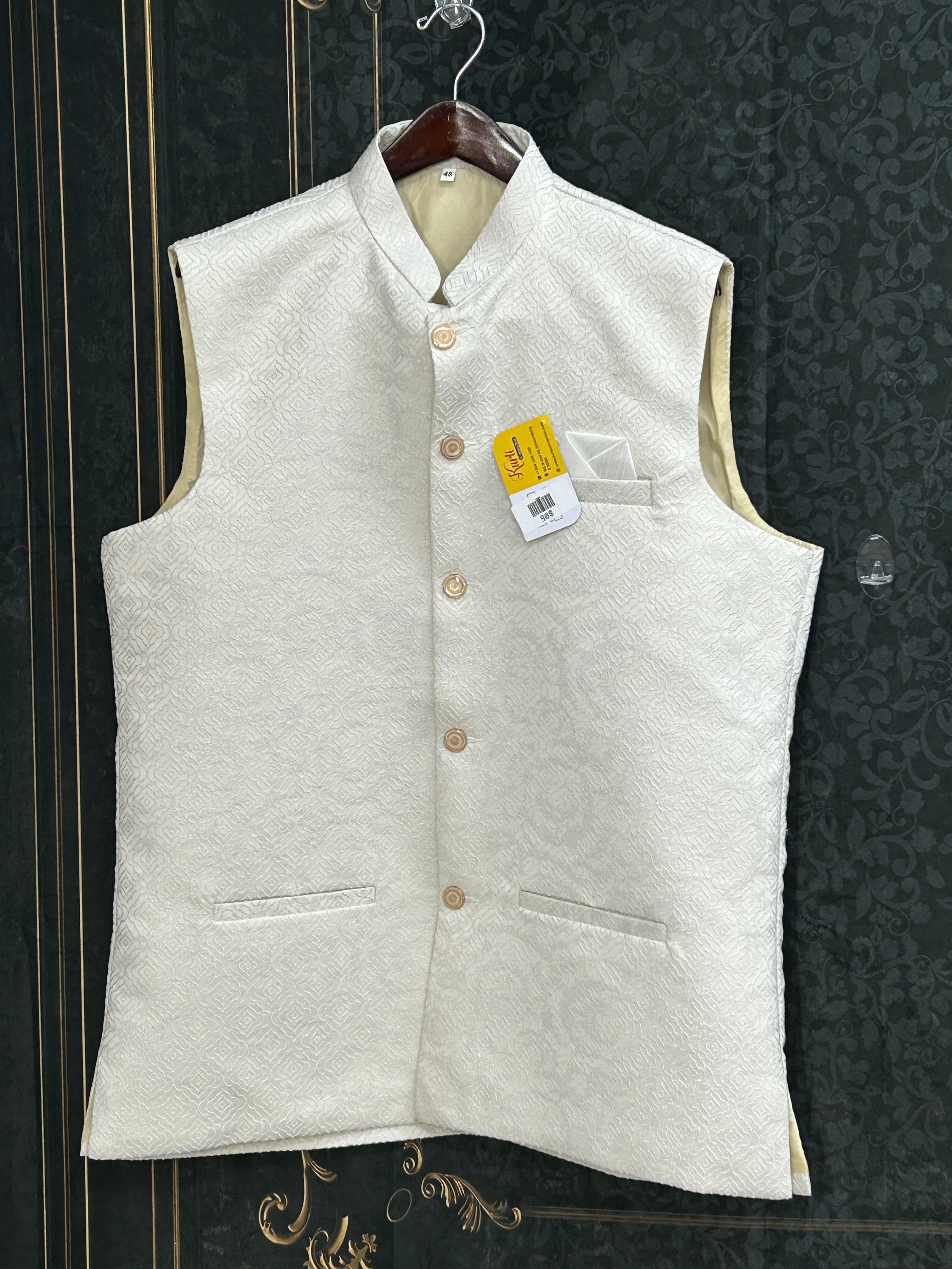 Silk vests for men | half jacket / kurta : Grey