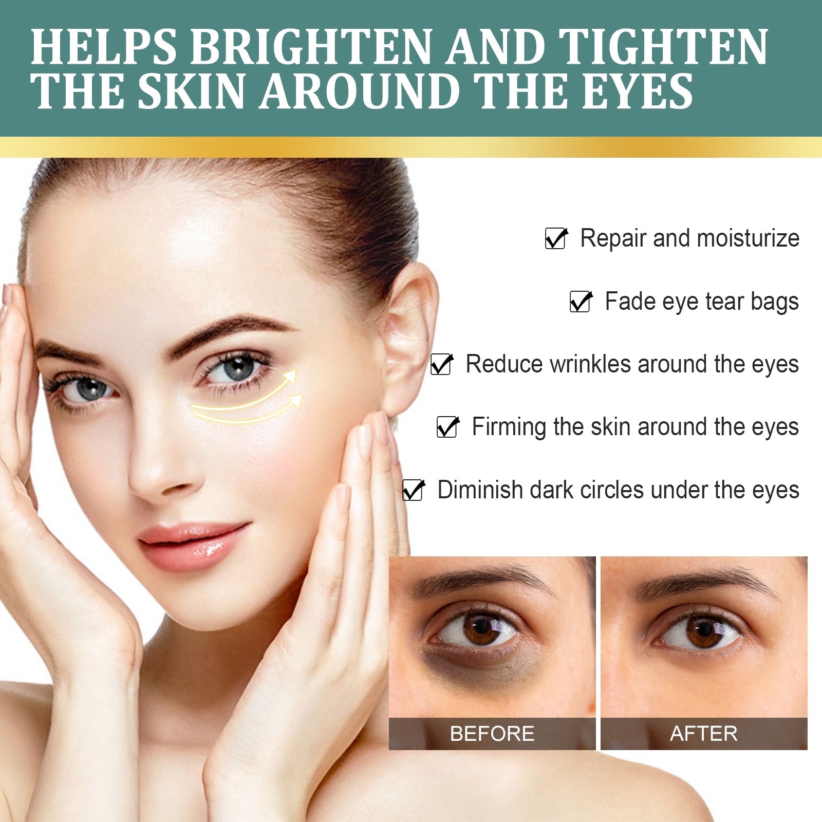 Light Dark Circles Eye Cream, Gentle And Moisturizing, Lightening Fine Lines, Tightening Eye Bags, And Anti-Aging Eye Cream Around The Eyes