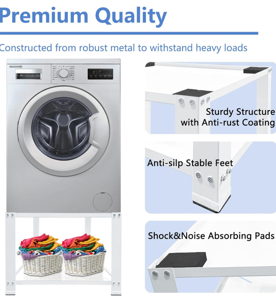 Royxen 4.0 Laundry Pedestal 20" Height Universal Fit 700lbs Capacity, Washing Machine Base Stand Dryer Base Platform Heavy Duty, 28" Wide (White)