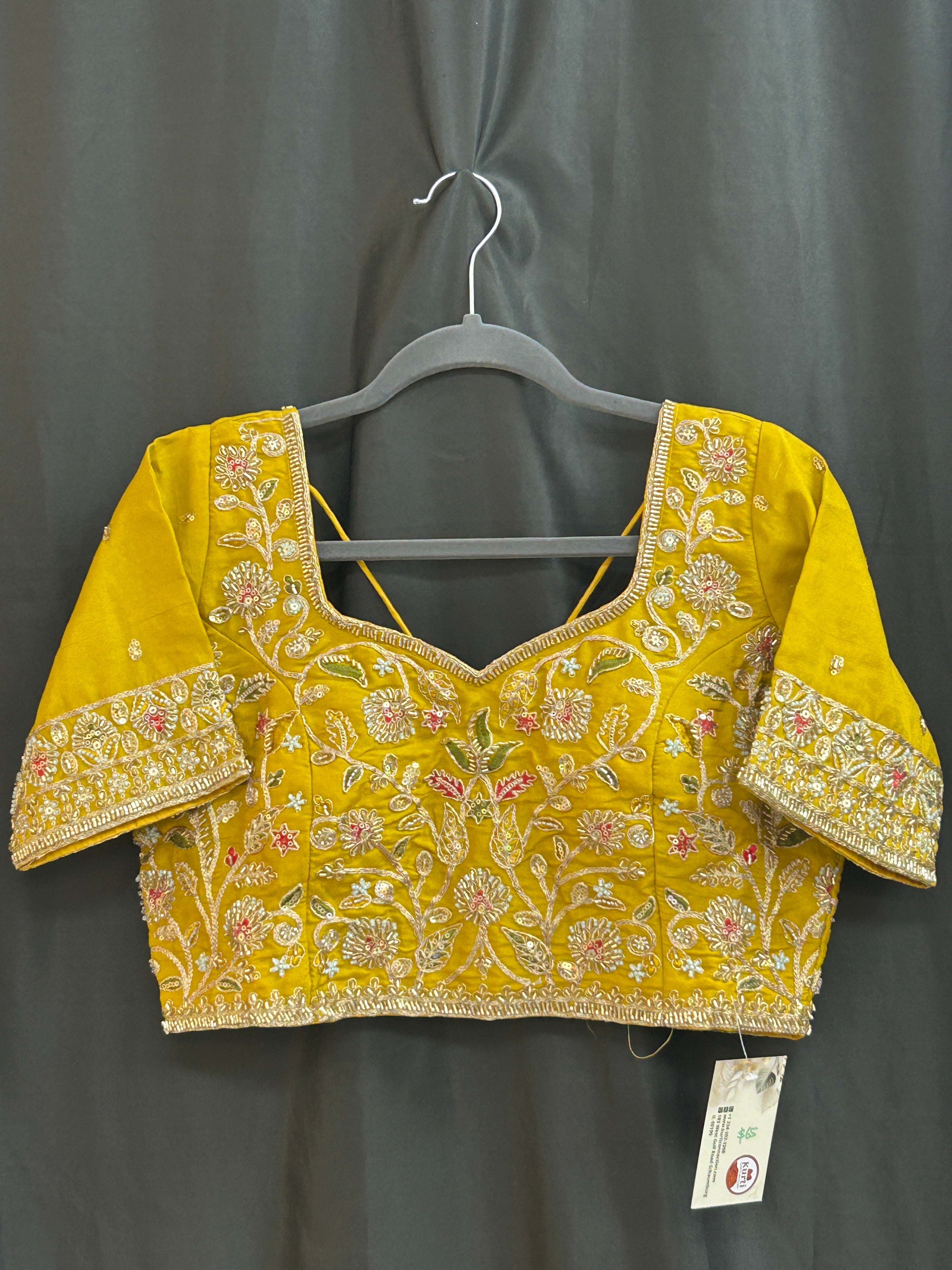 Hand embroidered blouse | tissue silk blouse with all over hand embroidery