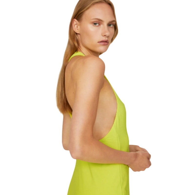 Slate & Willow Womens XL Lime Sleeveless Hourglass Crew Neck Lined Maxi Dress