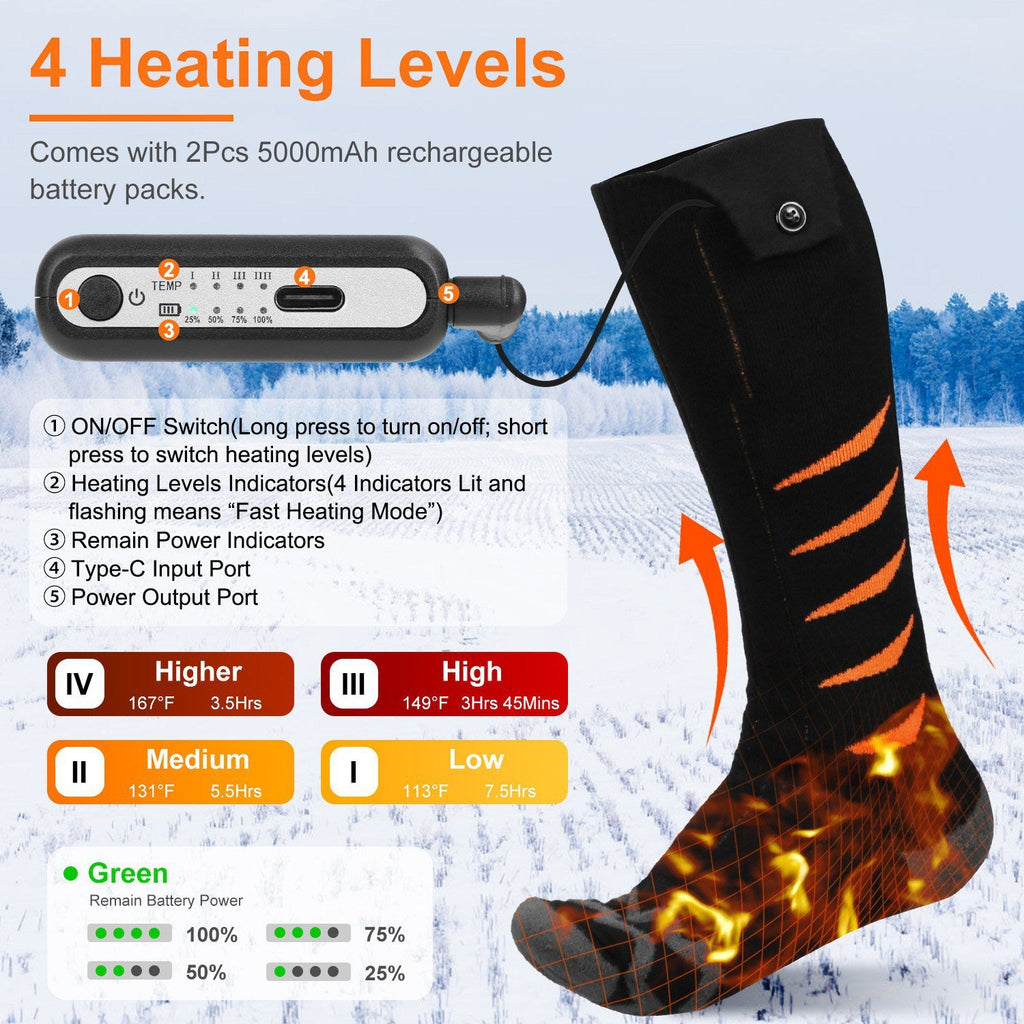 Heated Socks for Men Women