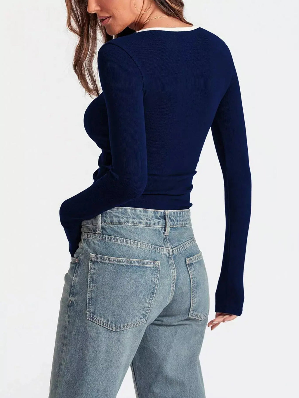 Scoop Neck Long Sleeve T Shirt
