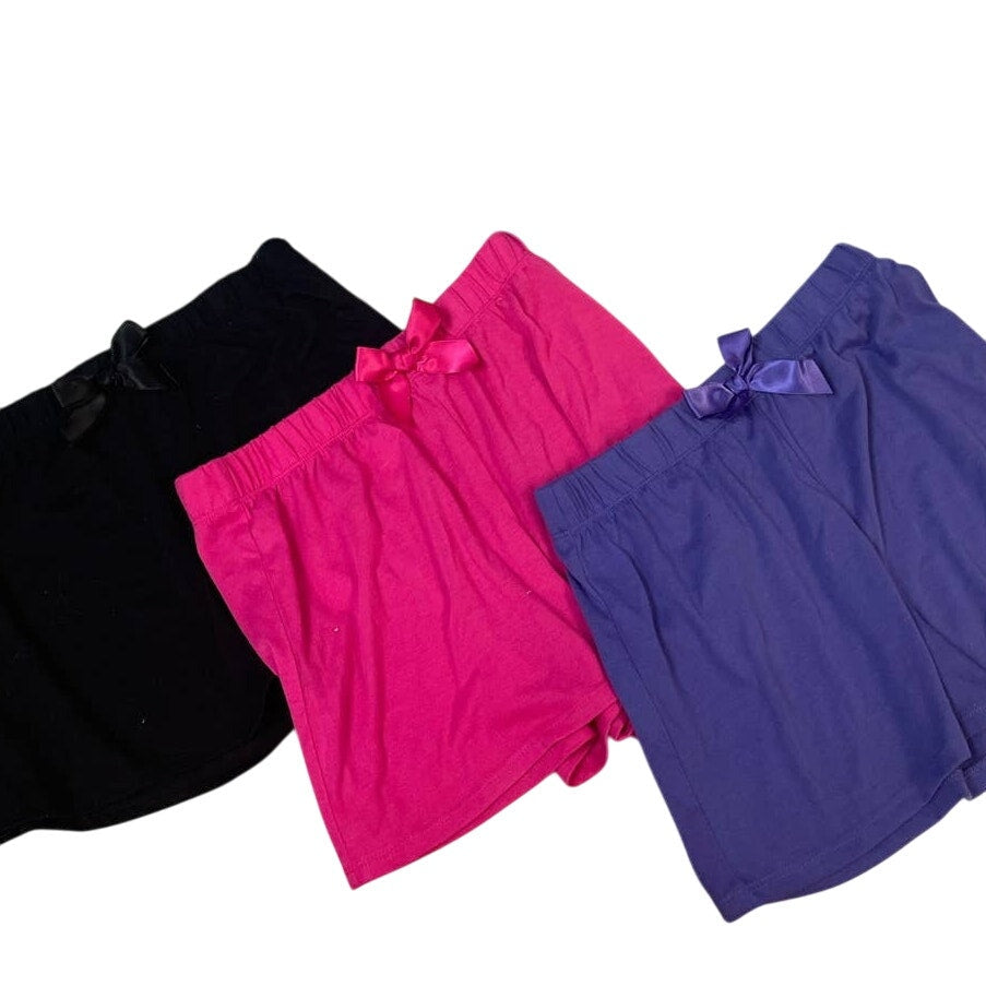 Lot of 3 Total Girl XL Size 16 Short Polyester Blend Elastic Waist Shorts w Bows