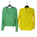 Lot of 2 Merona Aerie Womens Large Long Sleeve Partial Button Up Shirts