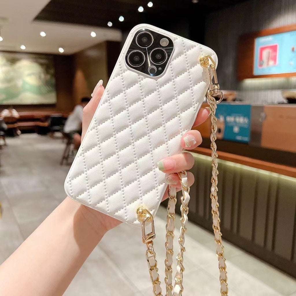 RAMODO Diamond Plaid Crossbody iPhone Case