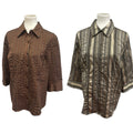 Lot of 2 Apt 9 Womens 1X 3/4 Sleeve PolyCotton Essential Button Down Shirts