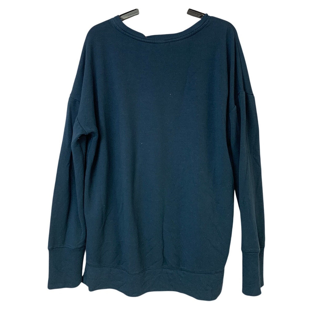 Upcycled Hand Printed Womens Large Save The Earth World Long Sleeve Sweatshirt