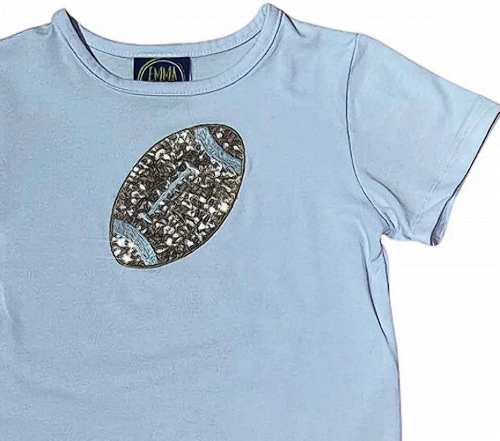 Toddler Girl's Football Sequin T-shirt Top