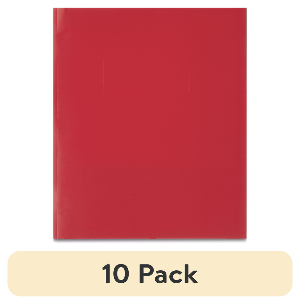 (10 Pack)  3-Prong Paper Folder, Solid Red Color, Letter Size