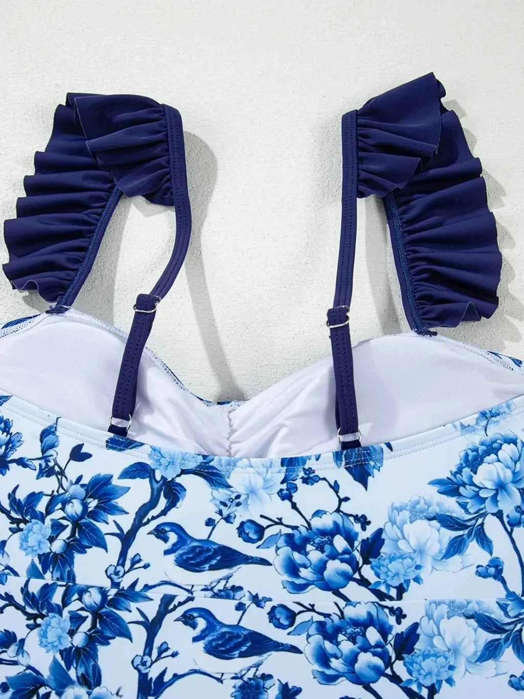 Cutout Ruffled Spaghetti Strap : One-Piece Swimwear