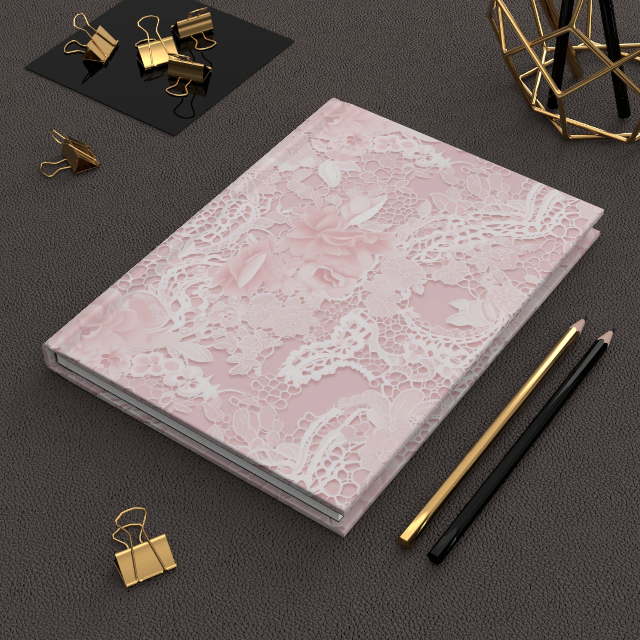 Customizable: Floral Lace Hardcover Journal for Elegant Writing, Gift for Her, Romantic Diary, Travel Journal, Scrapbooking