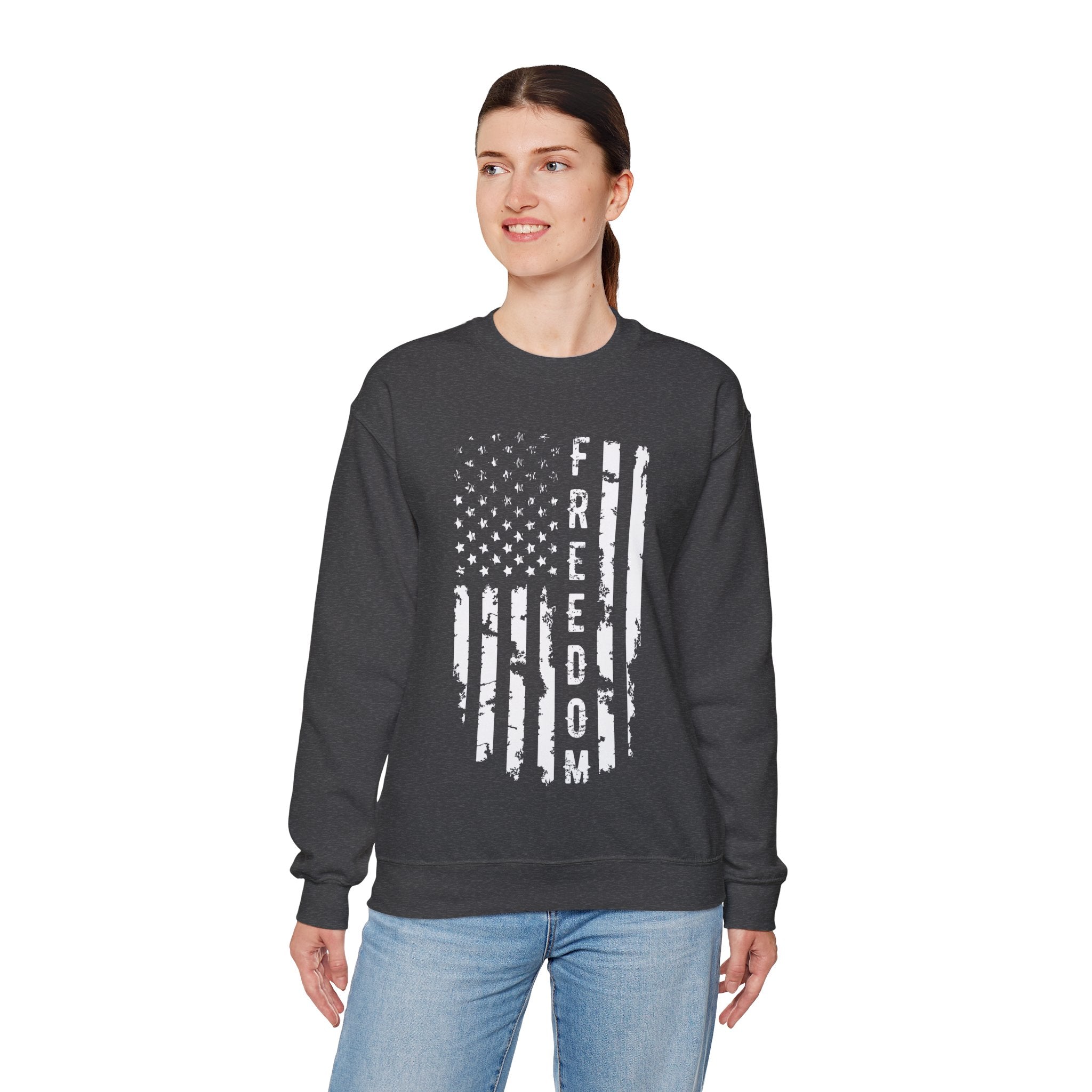 Freedom American Flag Crewneck Sweatshirt
