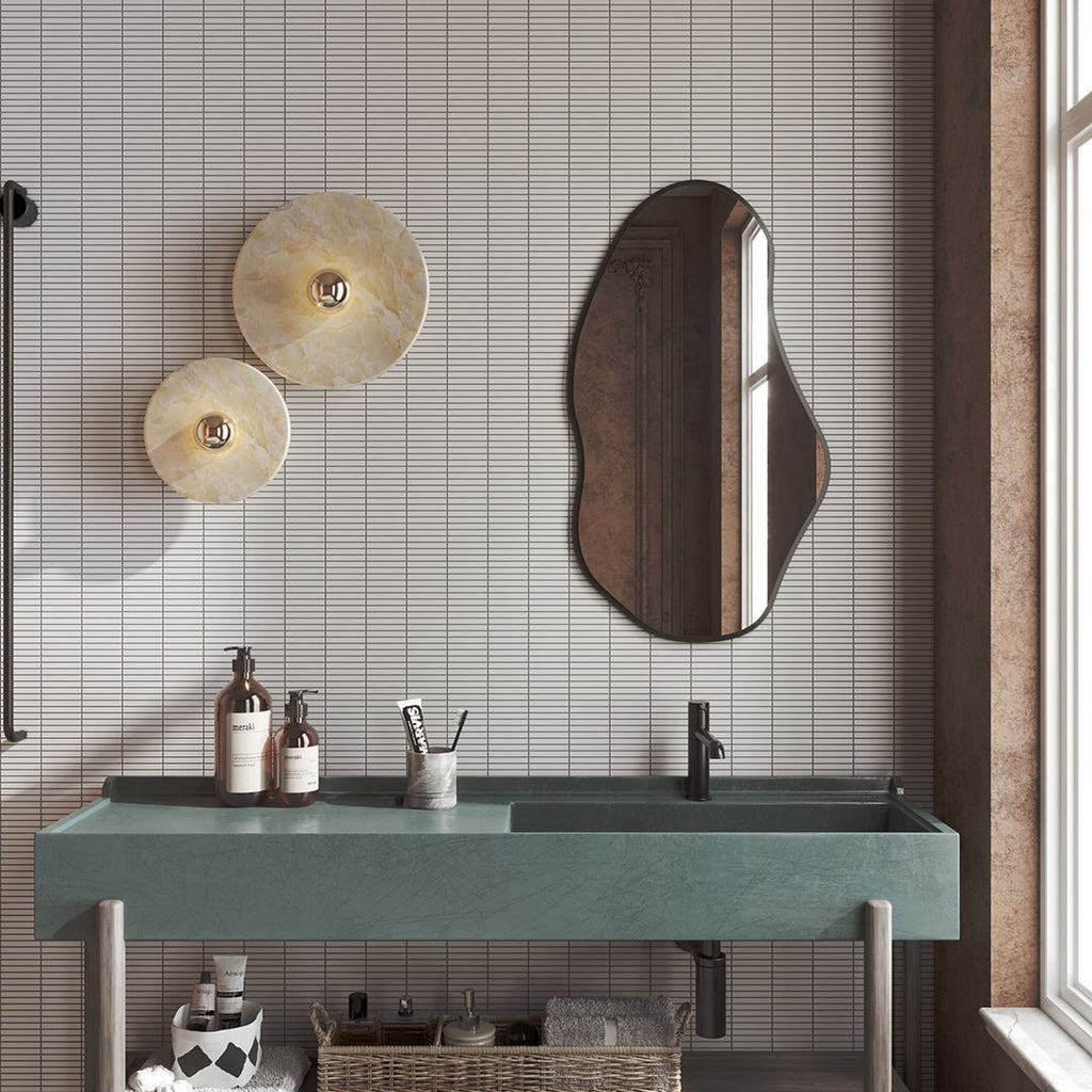Asymmetrical Wall Mirror – Modern Irregular Black Frame Mirror for Living Room & Bedroom, Handmade Organic Shape Custom Mirror