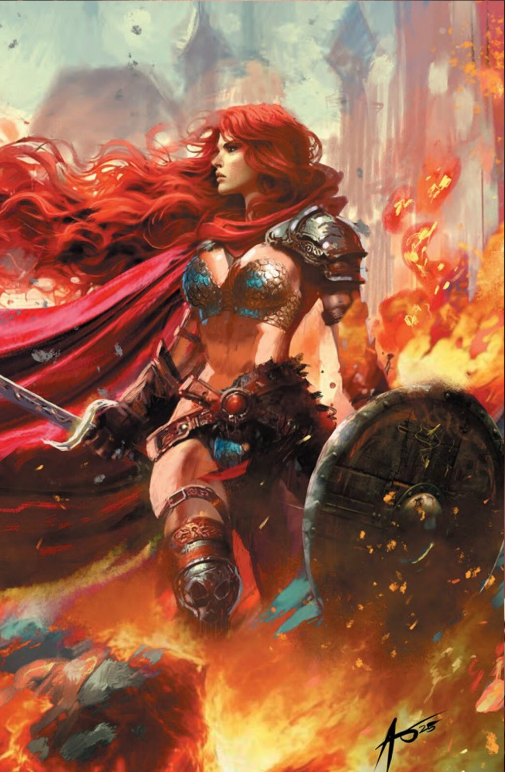 RED SONJA NOIR #1 - RUDY AO VIRGIN VARIANT WRAPAROUND COVER A HEROESCON EXCLUSIVE