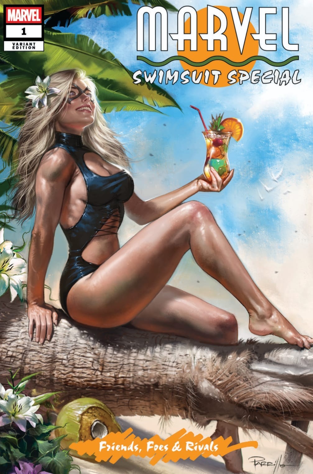 MARVEL SWIMSUIT SPECIAL FRIENDS FOES RIVALS 1 LUCIO PARRILLO TRADE VARIANT SDCC LTD 3000