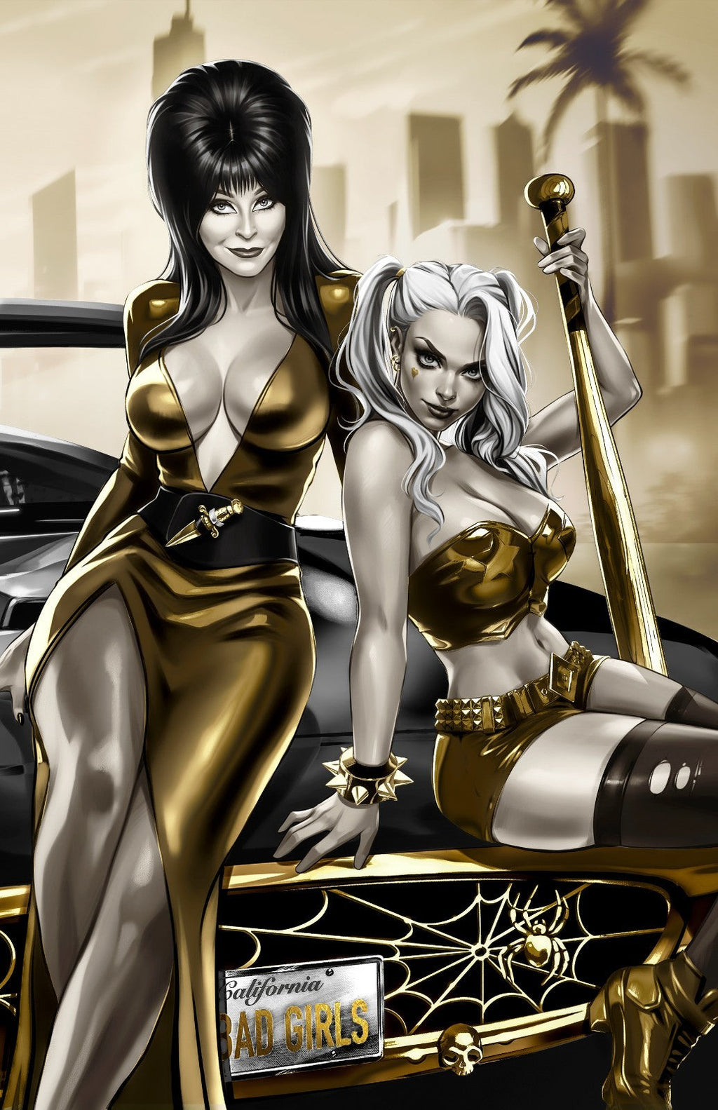 HARLEY QUINN X ELVIRA #1 - KATYA SINYUKHINA COVER B WRAPAROUND NYCC 2025 LTD 300
