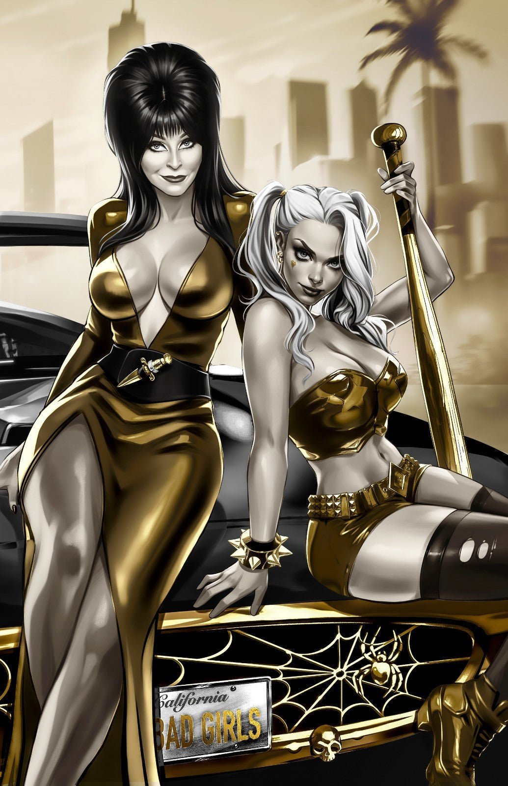 HARLEY QUINN X ELVIRA #1 - KATYA SINYUKHINA COVER B WRAPAROUND NYCC 2025 LTD 300